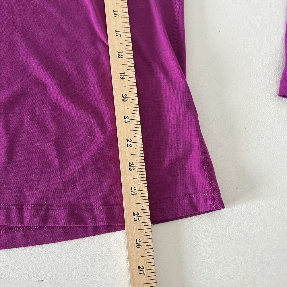 Merino Blend By Paradox 1/4 Zip Shirt Womens Large Purple Activewear Layering - Picture 10 of 10